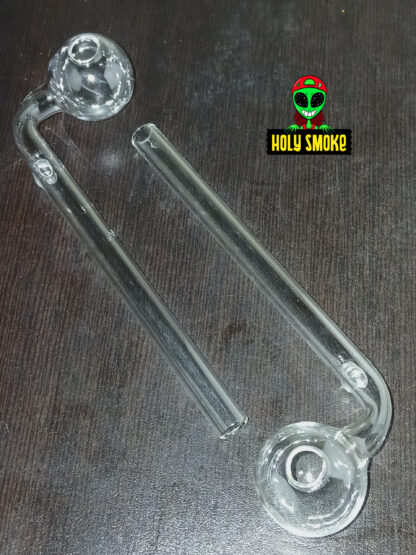 Tubo pooky,  quemador de aceite de vidrio Pyrex, con mango curvo, 13 cm alto.