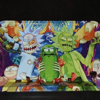 Bandeja metálica sencilla diseño Rick and Morty y pepinillo