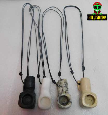 Pipa collar Artesanal De Piedra Ónix tallada a mano, tamaño 4cm largo.