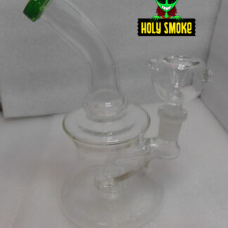 Bong de vidrio transparente con cazoleta de tazón, estilo boquilla de color, tamaño 17cm alto.