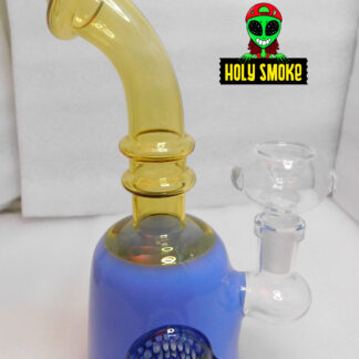 Bong Bubbler de agua con quemador de aceite hecha de Cristal con diseño de color con una mano psicodelica, tamaño de19 cm de alto
