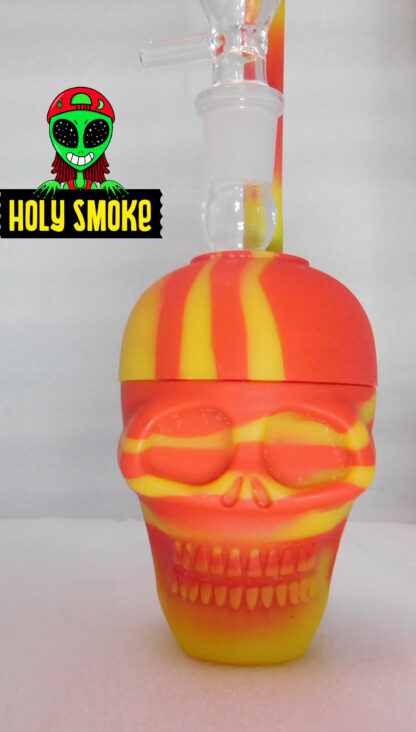 Bong Pipa de agua de silicona  en forma de calavera