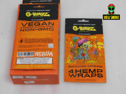 Blunt de cáñamo preenrollados con sabor a Orange Dream de la marca G-Rollz ,4 hojas