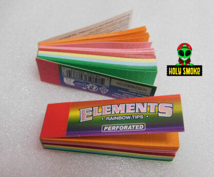 Filtro de papel Perforado para fumar, marca Element Edicion Rainbow  50 hojas por paquete.