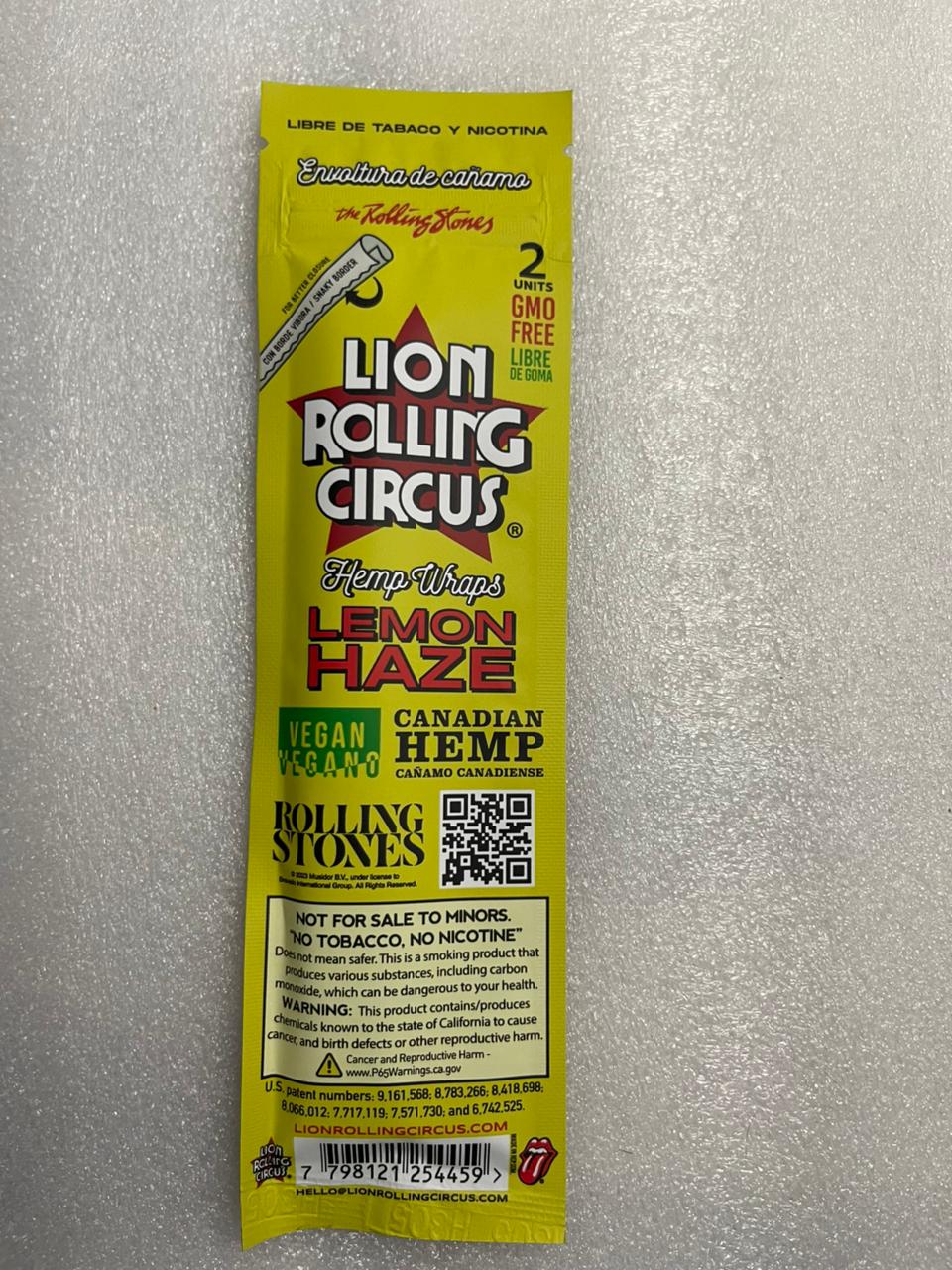 Blunt Hemp Wrap Rolling Stones sabor Lemon Haze de la marca Lion Rolling Circus - Imagen 2