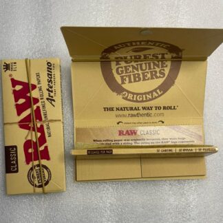 Papel de fumar RAW Classic Artesano, tamaño King Size Slim 32 hojas + tips