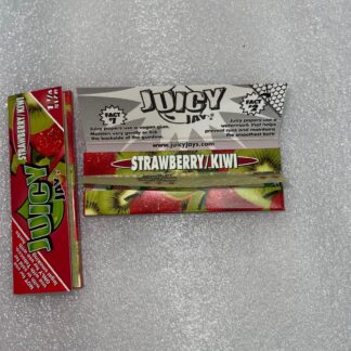 Papel de fumar delgado saborizado de fresa/kiwi de marca Juicy Jay, tamaño 1 1/4, 32 hojas