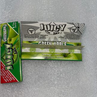 Papel de fumar delgado saborizado de manzana verde de marca Juicy Jay, tamaño 1 1/4, 32 hojas