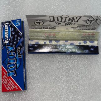 Papel de fumar delgado saborizado de arándanos de marca Juicy Jay, tamaño 1 1/4, 32 hojas