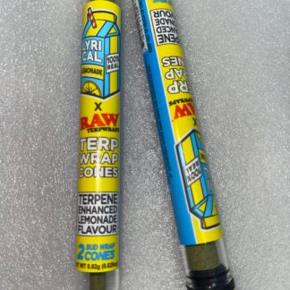 Conos Preenrollados, Bud Wrap con terpenos originales edición Lyrical Lemonade, sabor citrico, de la marca Raw.