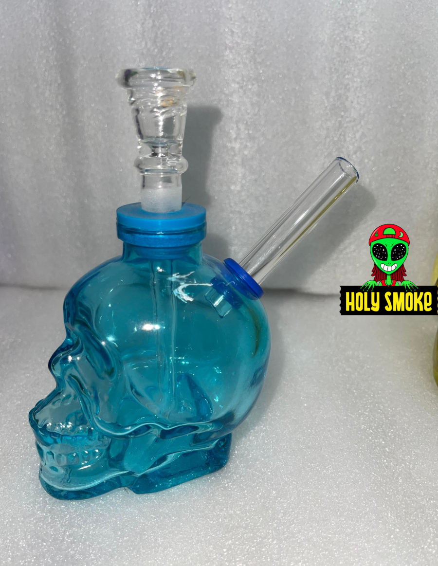 Bong de vidrio diseño de Craneo 11 cm aprox. - Imagen 3