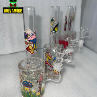 Bong de vidrio de agua con percolador para fumar, tamaño 23 cm.