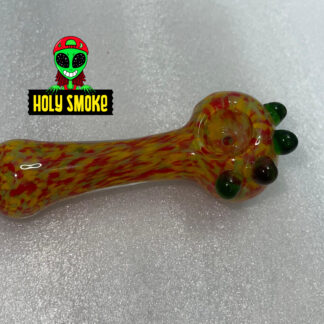 Pipa forma de cuchara de vidrio de color, diseño lava, de tamaño 10 cm largo