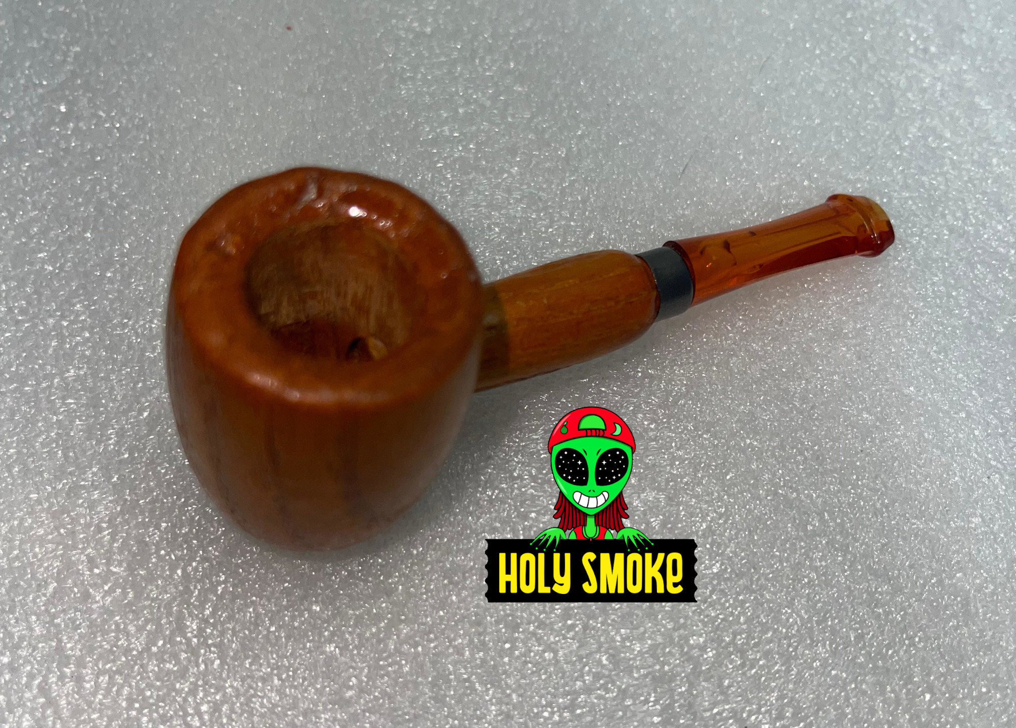 Pipa de madera hecha a mano, con boquilla acrilica 9 cm aprox de largo, marca fujima