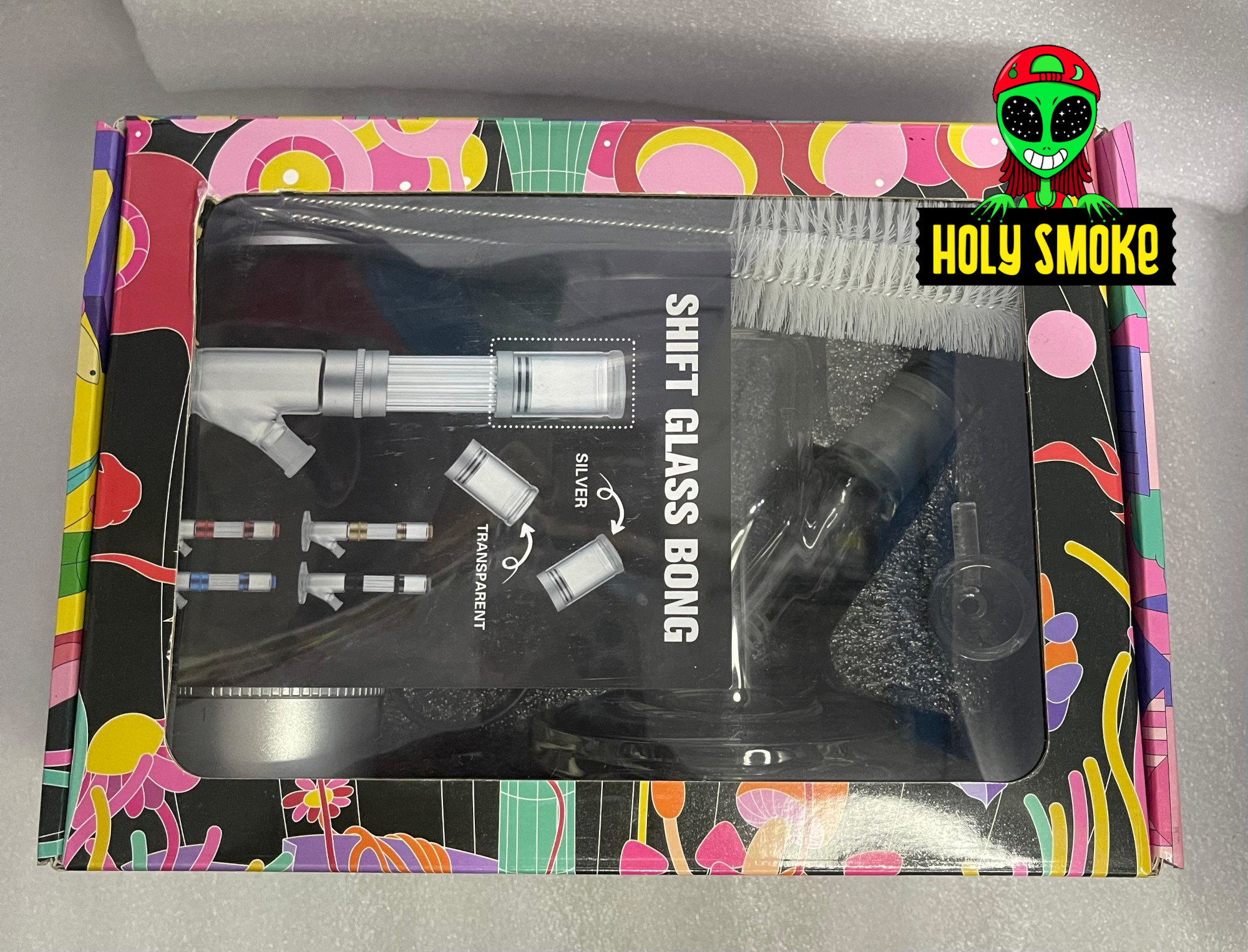 Kit de bong de vidrio con cámara de aire, mecanismo giratorio facilita el ajuste del nivel de humo. - Imagen 4