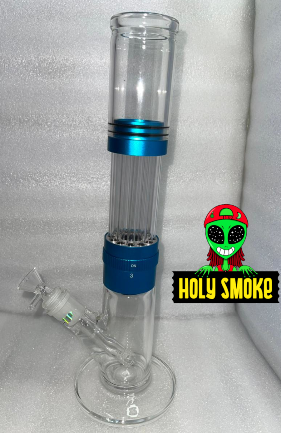 Kit de bong de vidrio con cámara de aire, mecanismo giratorio facilita el ajuste del nivel de humo.
